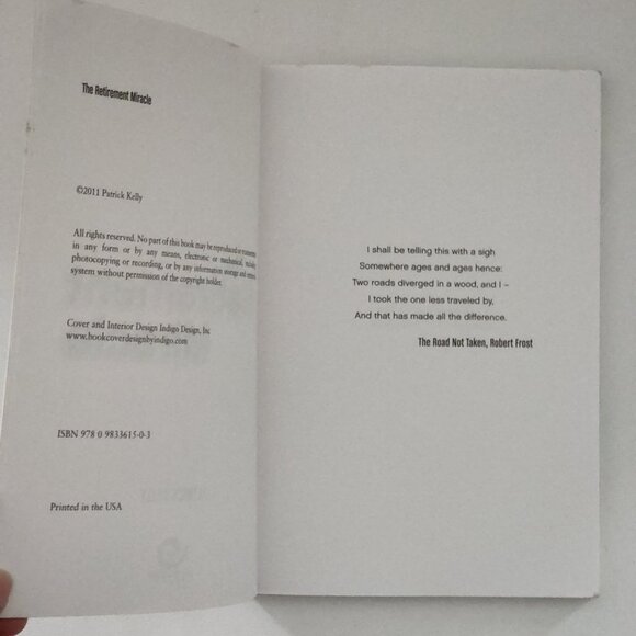 The Retirement Miracle by Patrick Kelly 2011 Trade Paperback - Picture 2 of 6